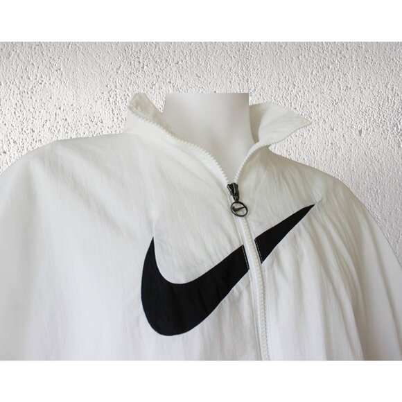 nwot NIKE Swoosh Sportswear Essential Woven Jacket in White/Black (Unisex L) - Picture 4 of 11